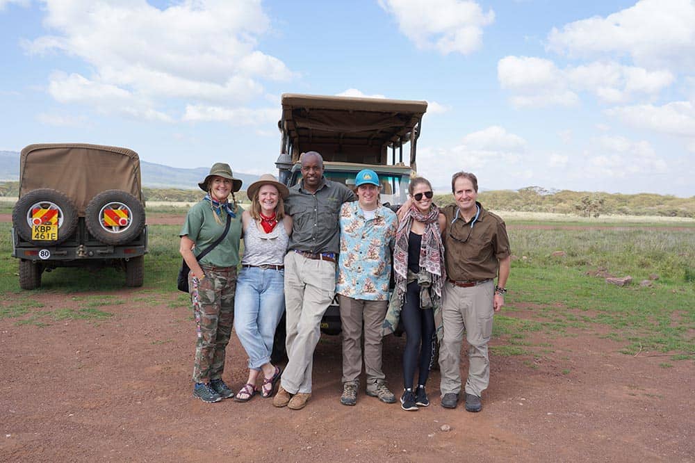 The Mirr family with their guide at the Lewa Wildlife Conservancy 