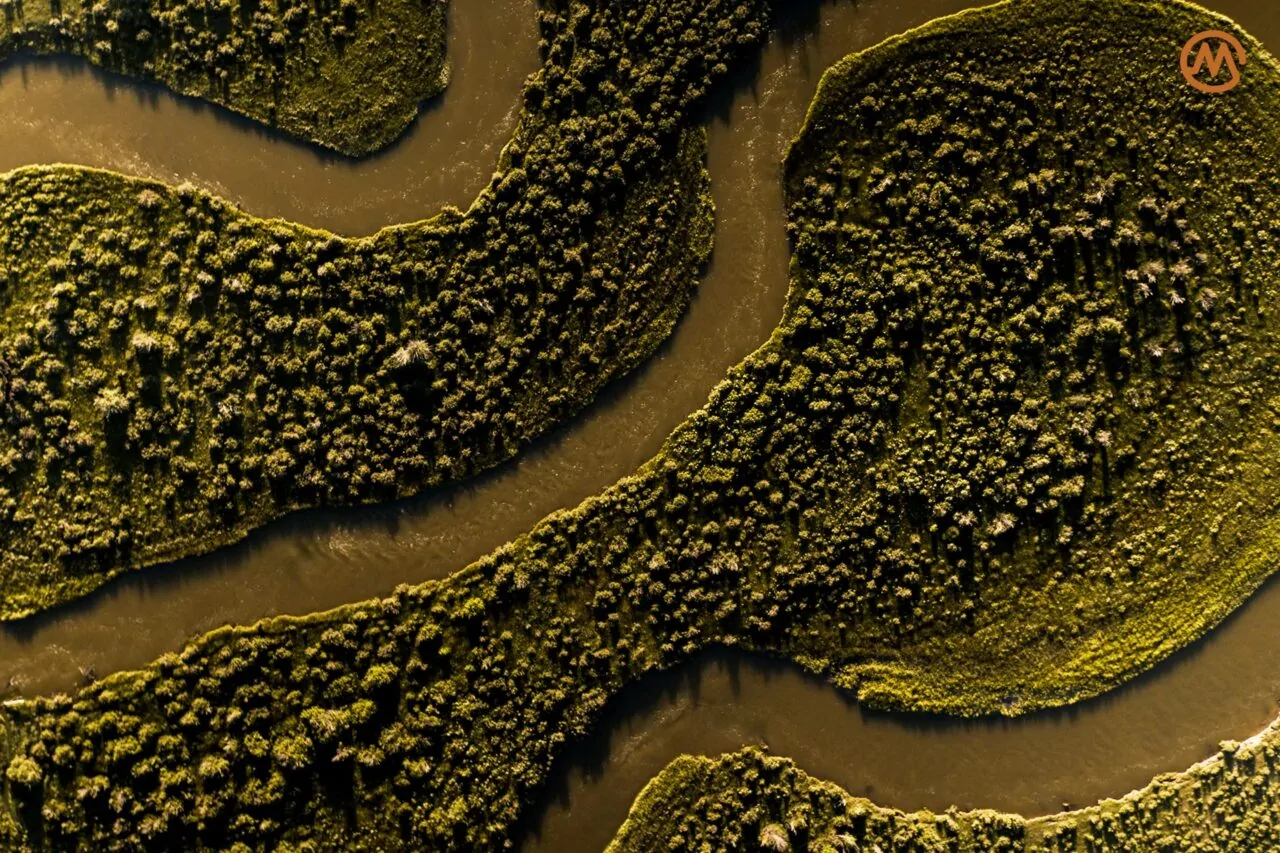 Aerial view of The Cottonwood Ranch near Jackson, Wyoming