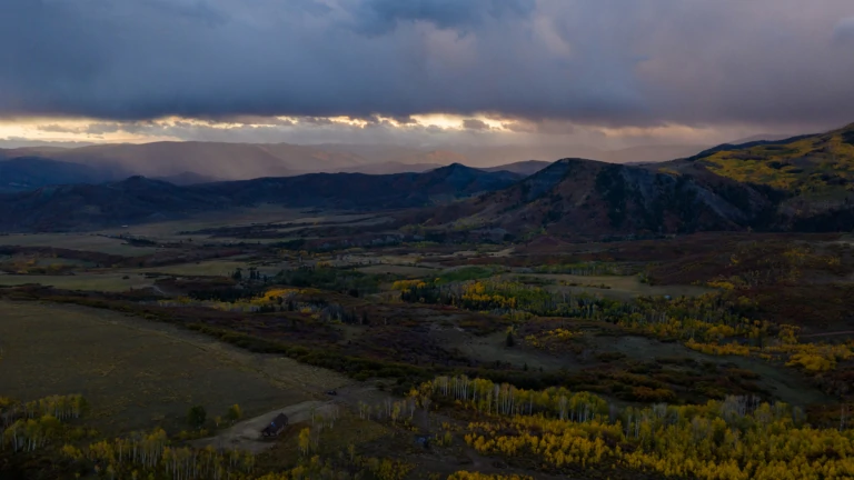 Evening light over St. Benedict’s Monastery valley