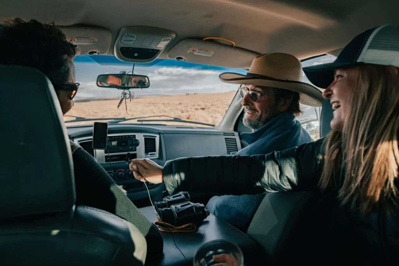 Ken Mirr and team share a laugh during a ranch road trip