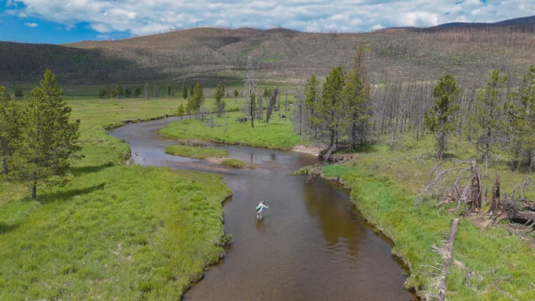 Meandering river at Headwaters Ranch